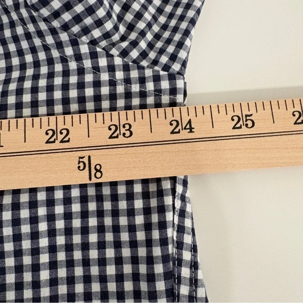 J. Crew Blue Check Button Front Long Sleeve Shirt